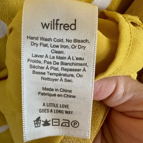 Aritzia Wilfred Isabelle Yellow Polka Dot Mini Dress Size 8 Y2K Clueless - Picture 13 of 15